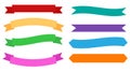 Set of design banners colorful ribbons on white background