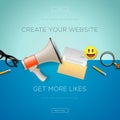 Set of design concept icons for internet marketing