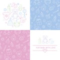 Set of design elements of baby theme