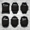 Set_4 of design elements chalkboard menu vector sample labels sh Royalty Free Stock Photo