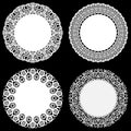 Set of design elements, lace round paper doily, lacy snowflake, greeting element package Royalty Free Stock Photo