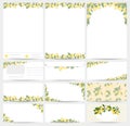 Set design envelope for the letter and a sheet of paper with lemon branch pattern. Design for poster, card, invitation, placard,