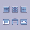 Set of design icons for Business, SEO and Social media marketing