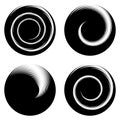 Set of design monochrome spiral movement illusion icons Royalty Free Stock Photo