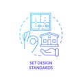 Set design standards blue gradient concept icon