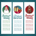 Set design template New Year`s vertical banner. Set brochure, postcard Christmas poster