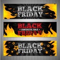 A set of design templates horizontal web banners Royalty Free Stock Photo