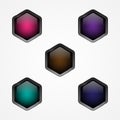 Set design vector hexagon button for web button icon Royalty Free Stock Photo