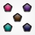 Set design vector pentagon button for web button icon Royalty Free Stock Photo
