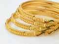 Set of designed gold bangles