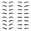 Set of designes of eyebrows, vector illustration