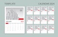 Calendar 2024 template vector, Wall calendar 2024 design, desk calendar 2024 year, creative idea Royalty Free Stock Photo