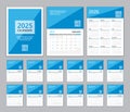 Calendar 2025-2026 template, Set Desk calendar 2025 template, Set of 12 Months, Wall calendar 2026 design Royalty Free Stock Photo