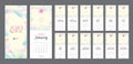 Set Desk calendar 2020 template, Calendar 2021, Set of 12 Months, Planner, Week starts on Sunday, Stationery design, advertisement