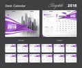 Set Desk Calendar 2018 template design, Red cover Royalty Free Stock Photo