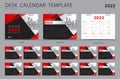 Desk calendar 2022 Set template and Calendar 2023 layout, Set of 12 Months, Planner template, Wall calendar 2022 year, red cover d