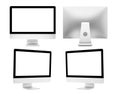 Set of Desktop computer with blank screen isolated on white background, Clipping path. Royalty Free Stock Photo