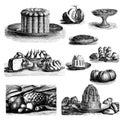 Set of dessert illustrations Royalty Free Stock Photo