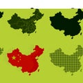 A set of detailed accurate vector maps of China Royalty Free Stock Photo