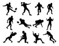 American Football Player Silhouettes Royalty Free Stock Photo