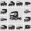 Set of detailed truck icons