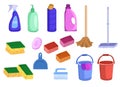 Set of detergent bottles or containers, detergents The bottles of detergent, washing powder Royalty Free Stock Photo