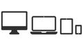 Set of device icons: smartphone, tablet, laptop and desktop computer. Vector illustration Royalty Free Stock Photo