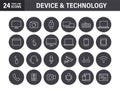 Set of Device and technology web icons in line style. Computer monitor, smartphone, tablet and laptop. Vector illustration Royalty Free Stock Photo