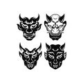 Devil head or Lucifer demon face with horns Royalty Free Stock Photo