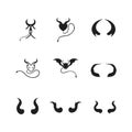 Devil horn Vector icon design illustration Template Royalty Free Stock Photo