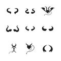 Devil horn Vector icon design illustration Template Royalty Free Stock Photo