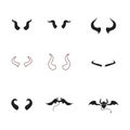 Devil horn Vector icon design illustration Template Royalty Free Stock Photo
