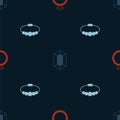 Set Diamond engagement ring, Gem stone and Bracelet jewelry on seamless pattern. Vector Royalty Free Stock Photo