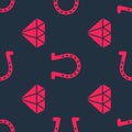 Set Diamond and Horseshoe on seamless pattern. Vector