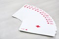 Set of diamond on poker playing cards
