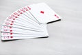 Set of diamond poker playing cards