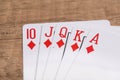 Set of Diamonds suit playing cards Royalty Free Stock Photo