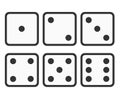 Set of Dice icon. Six dice vector illustration.