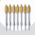 Set of Diesel Engine Glow Plugs Vector Illustration Royalty Free Stock Photo