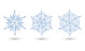 Set of diferent paper snowfakes. Royalty Free Stock Photo