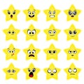 Set of Cute star cartoon character. Illustration vector Royalty Free Stock Photo