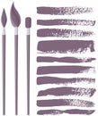 Set of different abstract strokes and print next to art brushes. Seamless pattern for creating style Royalty Free Stock Photo