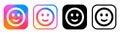 Set of different AI Emojis Keyboard mobile app icons, isolated on transparent background, vector illustration. AI Emojis