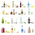 Set of different alcohol drink bottles Royalty Free Stock Photo