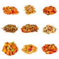 Set of a different asian dishes in restaurant Royalty Free Stock Photo