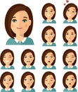 Set of different avatar people in colorful flat style.