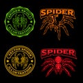 A set of different badges of spiders