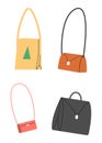 Set of Different Bags Isolated. Royalty Free Stock Photo