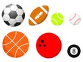 Set of different balls is isolated on a white background