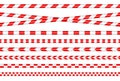 Set Of Different Barrier Tapes Red And White Royalty Free Stock Photo